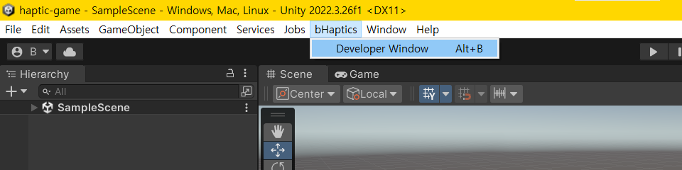 Unity toolbar