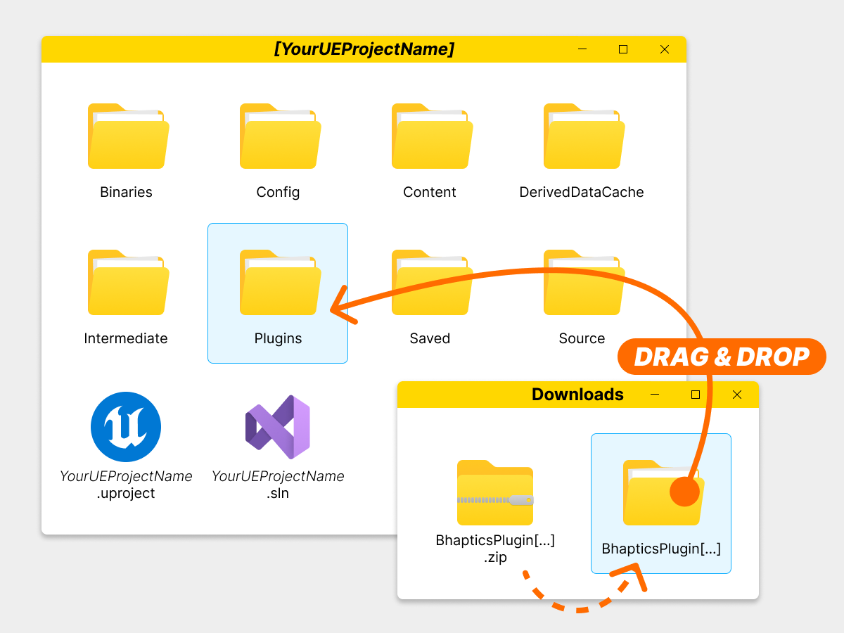 Move downloaded folder to Unreal project directory